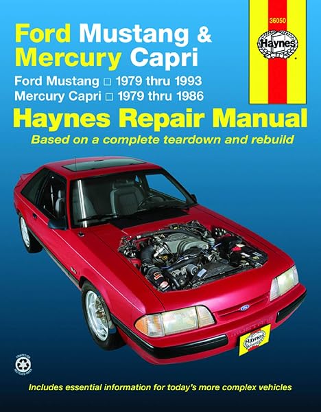 Cover of Ford Mustang, Ghia & Cobra (79-93) & Mercury Capri, Ghia & RS (79-86) with In-line 4 cyl & 6 cyl, V6 & V8 Haynes Repair Manual