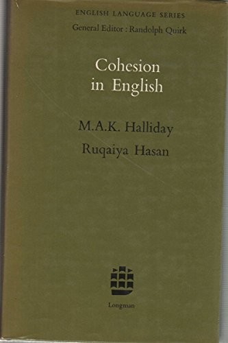 Cover of Cohesion in English (English Language Series; No. 9)