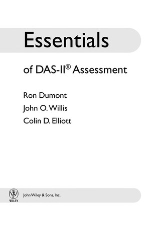 Cover of Essentials of DAS-II Assessment (Essentials of Psychological Assessment) [Paperback] Dumont, Ron; Willis, John O. and Elliott, Colin D.