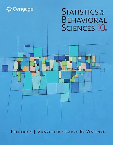 Cover of Statistics for the Behavioral Sciences - Standalone Book [Paperback] Gravetter, Frederick and Wallnau, Larry