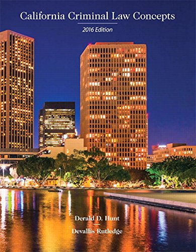 Cover of California Criminal Law Concepts 2016 Edition (16th Edition)
