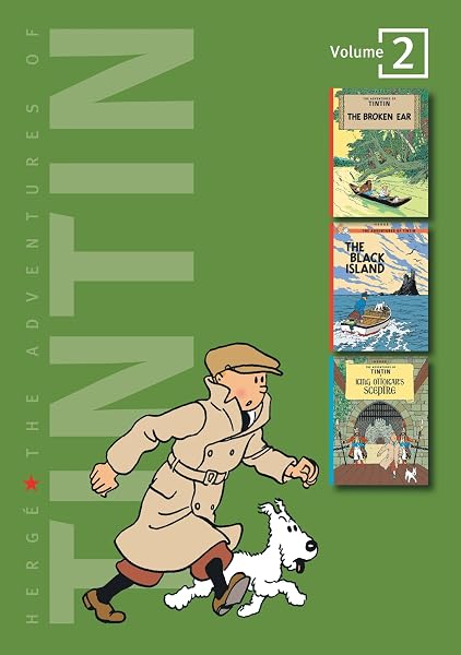 Cover of The Adventures of Tintin, Vol. 2: The Broken Ear / The Black Island / King Ottokar's Sceptre (3 Volumes in 1) Hergé