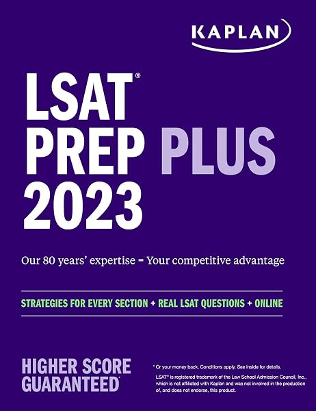 Cover of LSAT Prep Plus 2023: Strategies for Every Section + Real LSAT Questions + Online (Kaplan Test Prep)