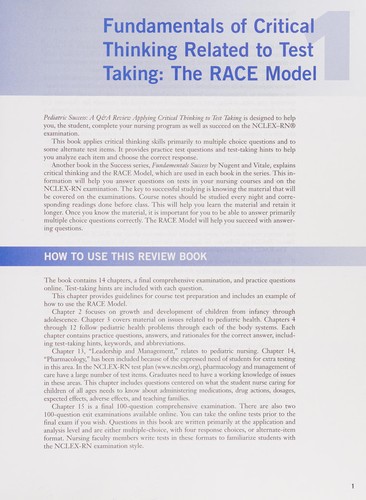 Cover of Pediatric Success: A Q&A Review Applying Critical Thinking to Test Taking