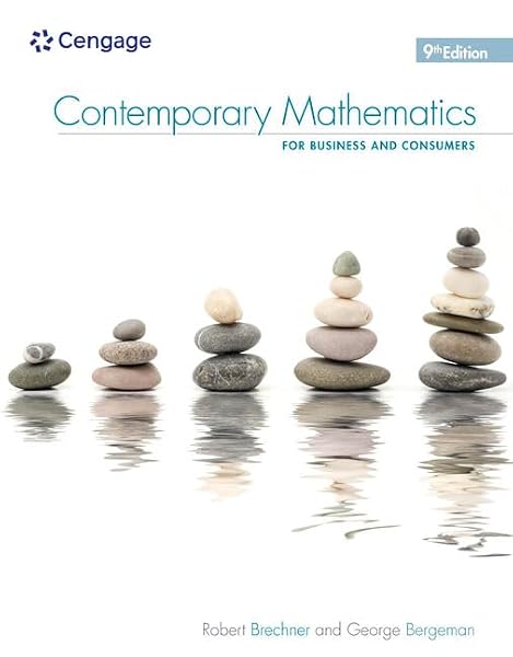 Cover of Contemporary Mathematics for Business & Consumers (MindTap Course List) [Paperback] Brechner, Robert and Bergeman, Geroge