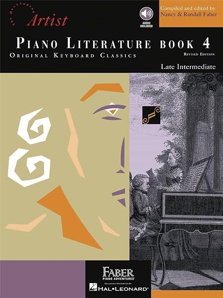 Cover of Piano Literature Book 4: Original Keyboard Classics - Late Intermediate | Classical Piano Sheet Music | Keyboard Songbook with Online Audio | Faber ... Repertoire (The Developing Artist)